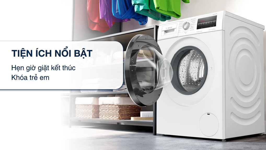 Máy giặt lồng ngang Bosch WGA14400SG 9 kg tích hợp nhiều tiện ích nổi bật